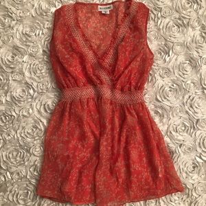 EUC Motherhood Maternity Coral and Tan Top sz Sm